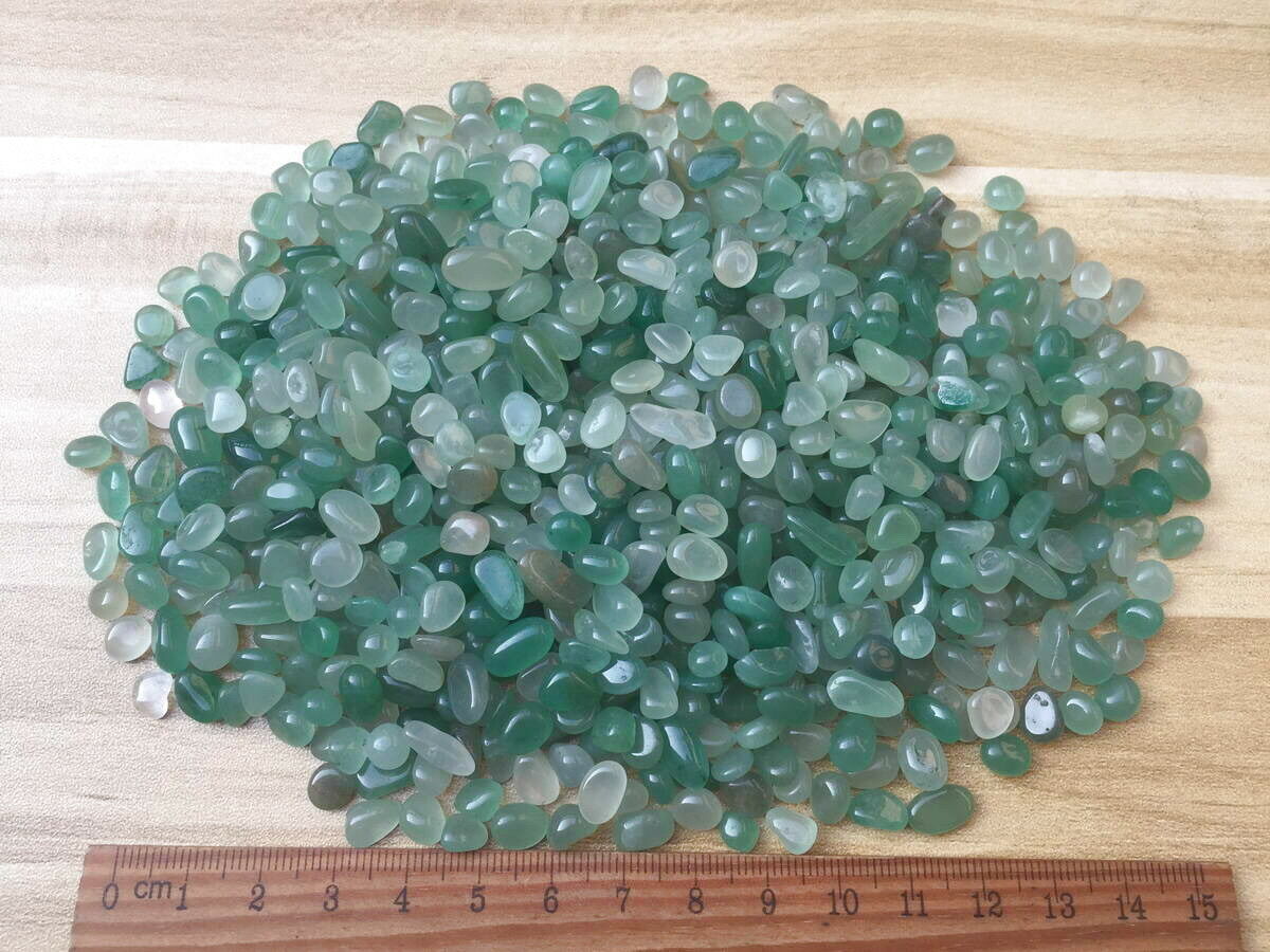 1/2 Lb Green Jadeite Tiny 4-8mm Tumbled Xmini Chip Quartz Stone