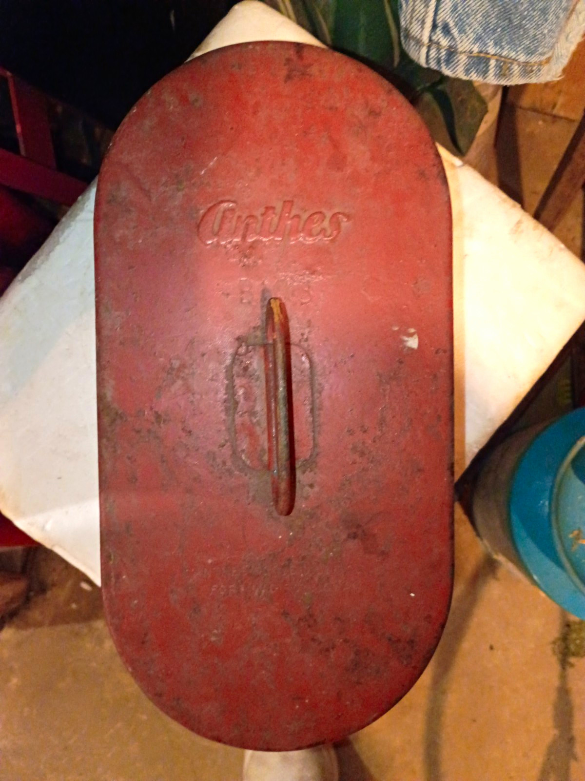 Carter Vintage 1950 Red Metal Cover Lid Automotive Tool Box Lid/Cover