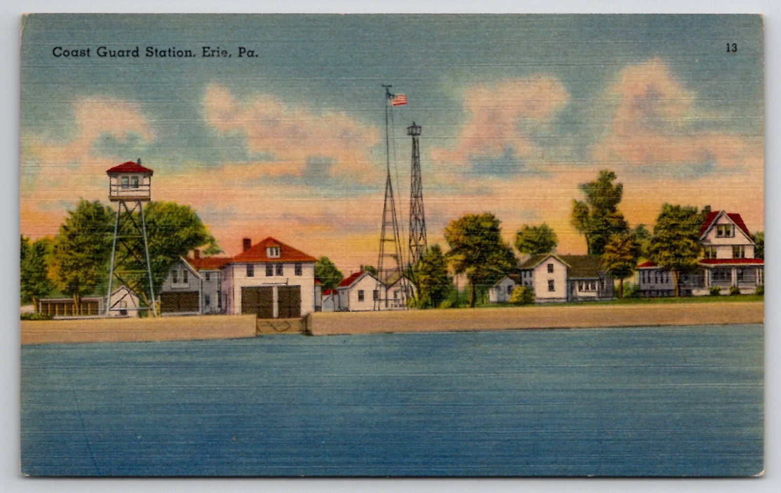 Coast Guard Station Erie Pennsylvania Postcard K41