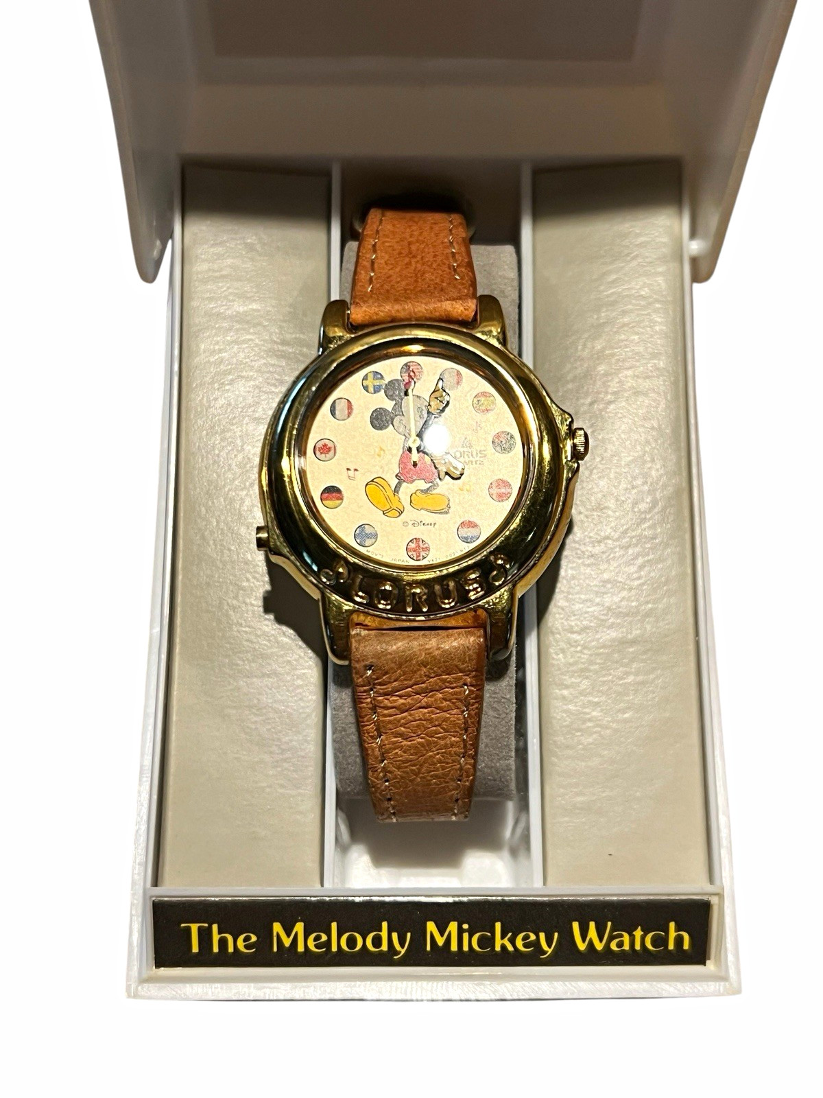 Vintage Lorus Disney Melody Mickey Mouse World Flags Watch Boxed V421-0020 Parts