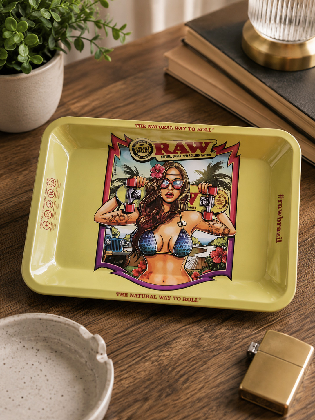 Premium Rolling Tray Ash Tray RAW 7.09 x 4.92 in