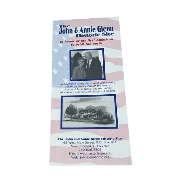 The John and Annie Glenn Historic Site Vintage Travel Brochure Concord Ohio