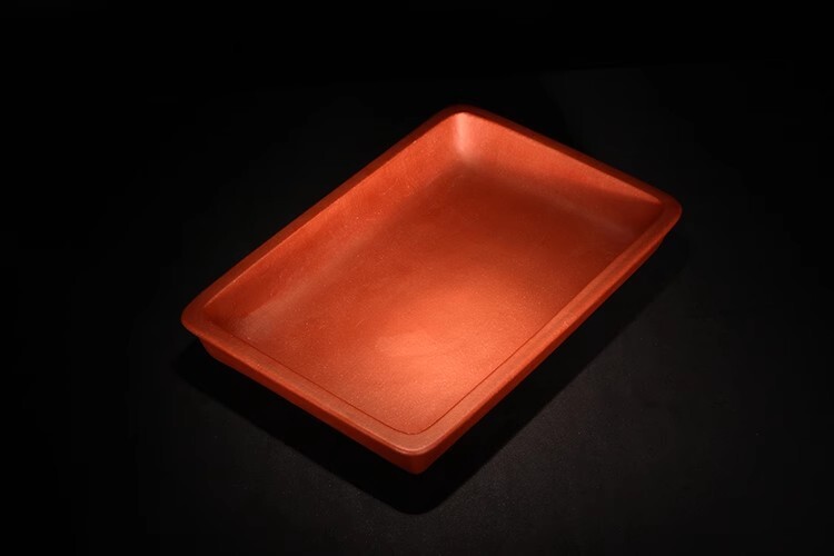 13.3in Chinese Natural Zisha Shallow Flower Pot, Collectible Handmade Bonsai