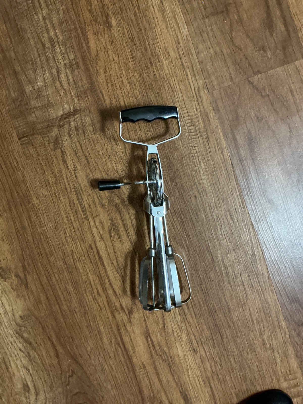 Vtg Hand Mixer  Egg Beater Black Handle Stainless Steel