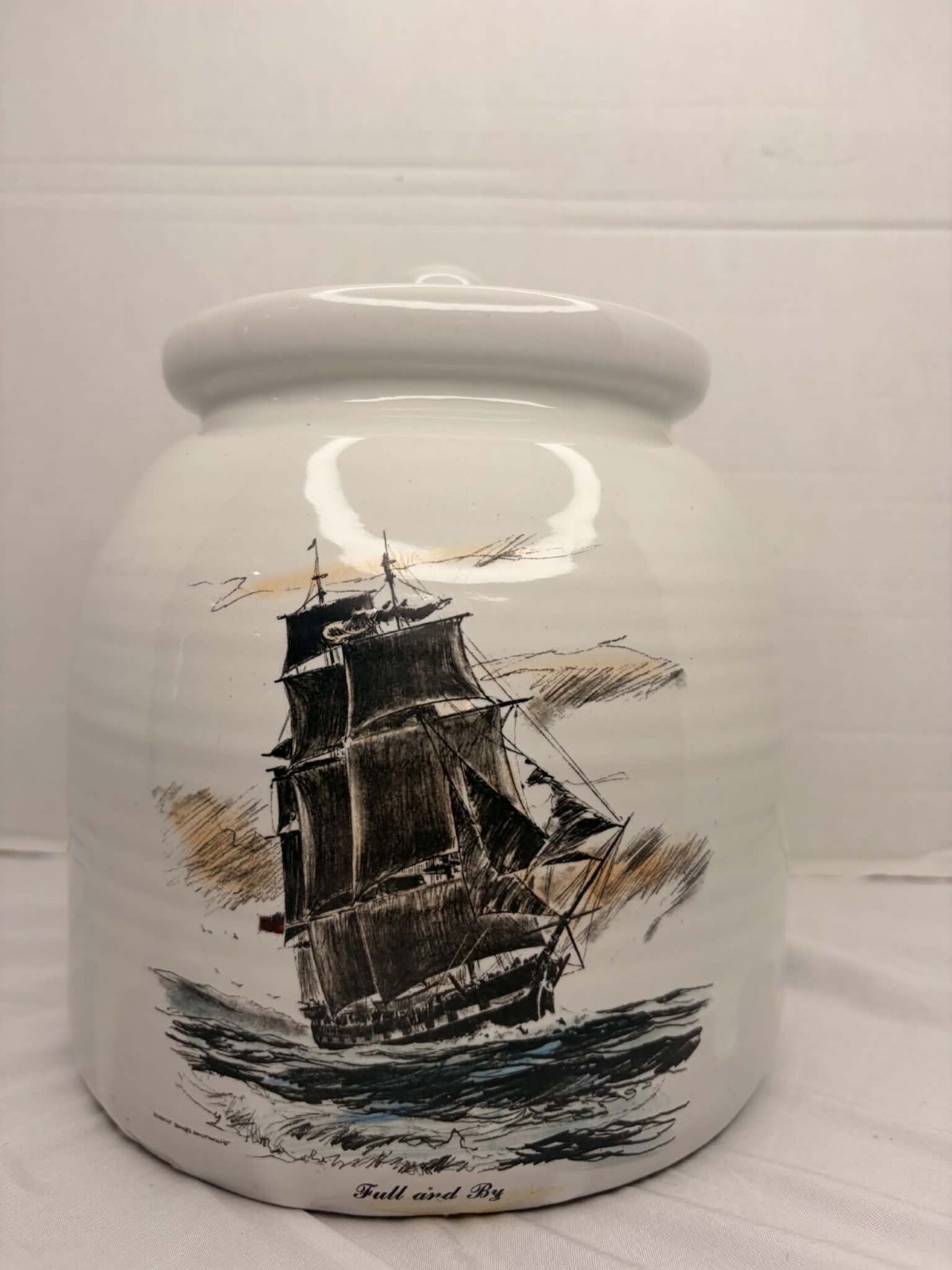 Robert James Pailthorpe Pottery Delano Studios Yankee Whale Fishery Full And Bye