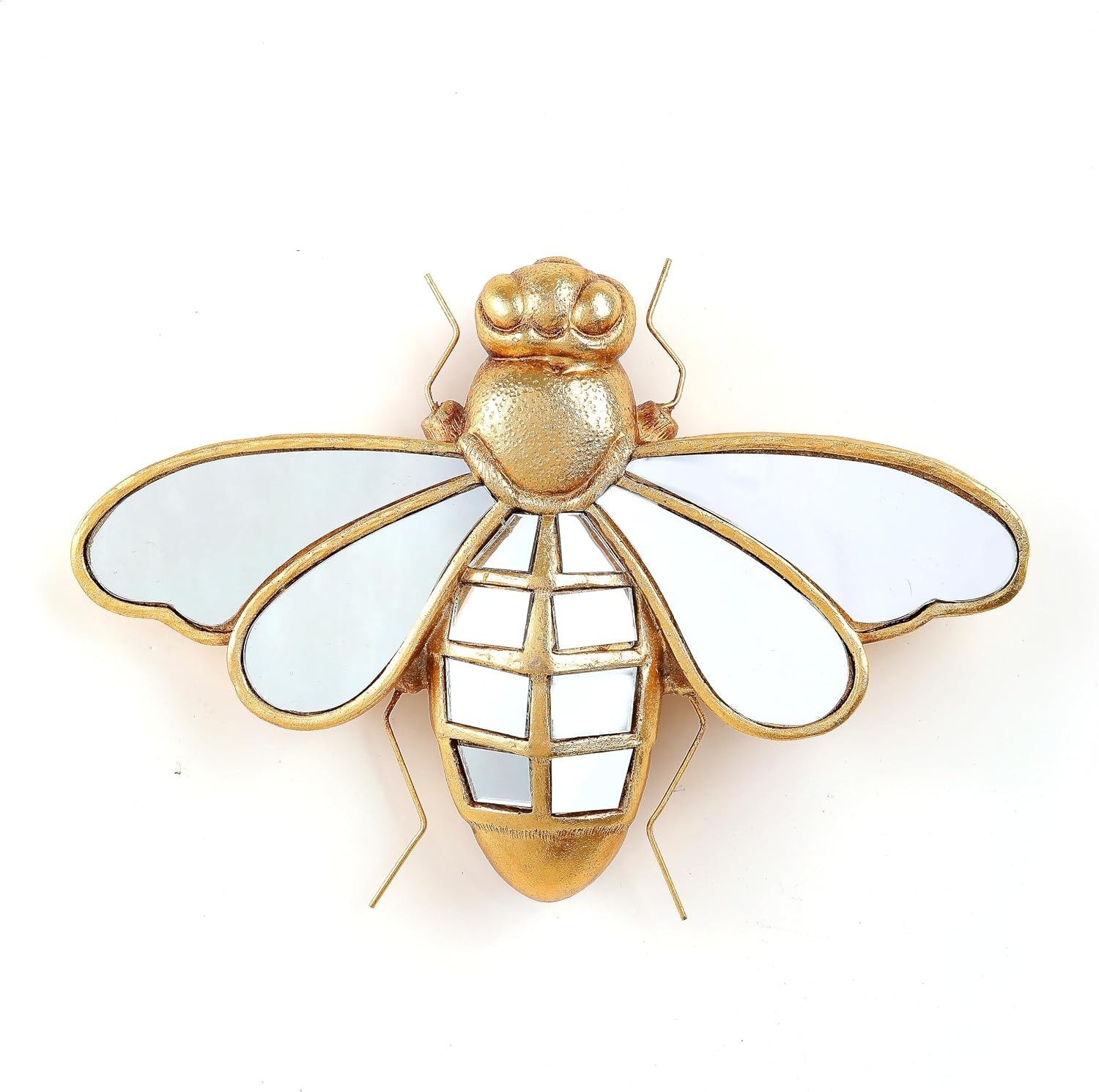 Decorative Bug Insects Beetle Mirrors - Gold Resin Little Bee Glass Wall Deco... Decorative Bug Insects Beetle Mirrors - Gold Resin Little Bee Glass Wall Deco...