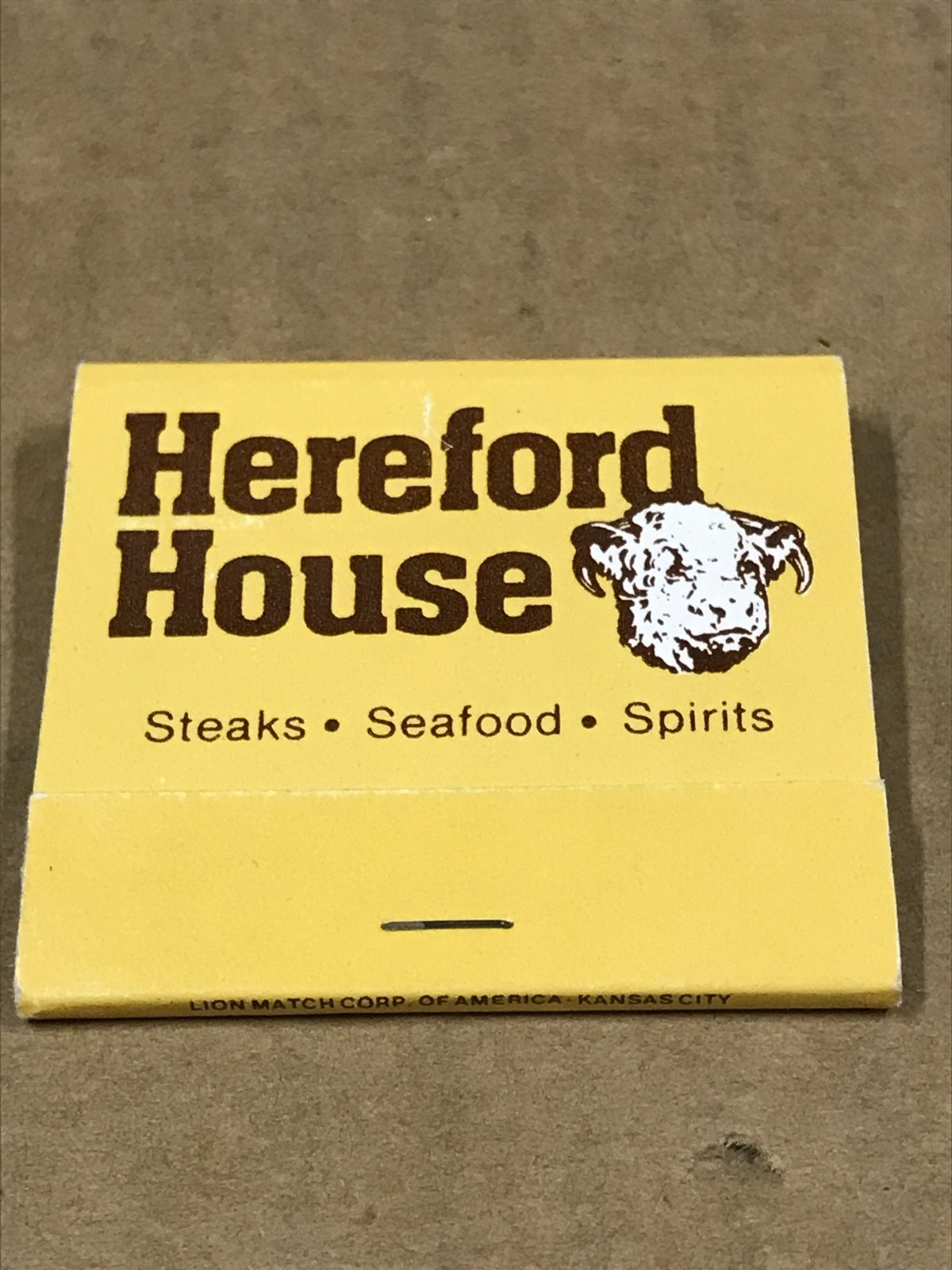 Vintage New Unstruck Hereford House - Matchbook, Matchcover