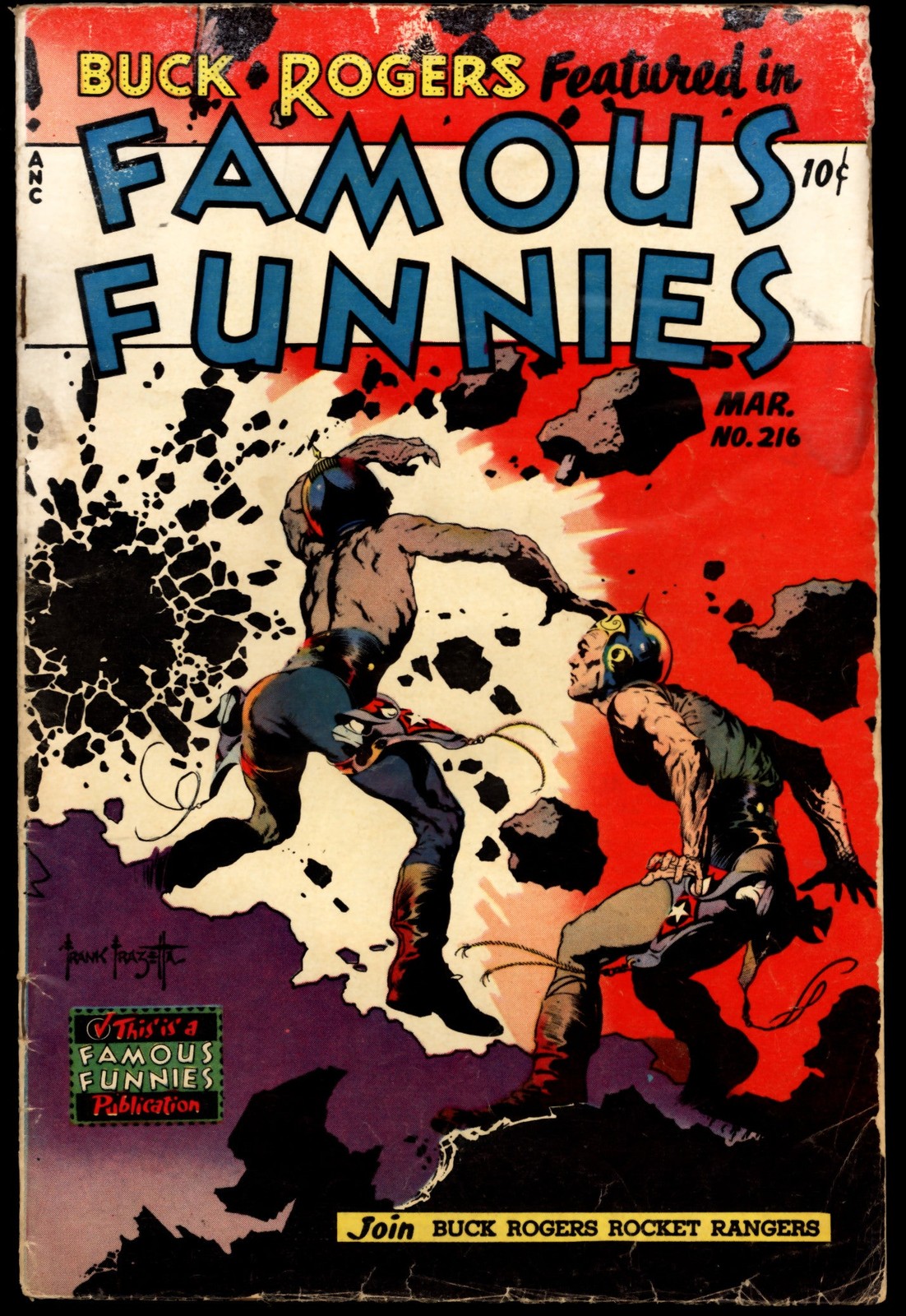 Famous Funnies #216 GD/GD+ (1955) Frank Frazetta cover. L@@K