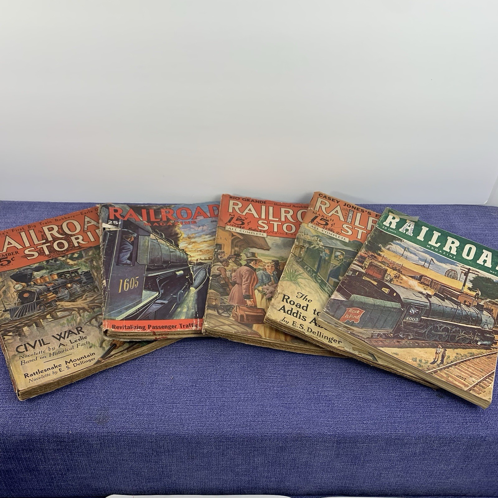 Vintage Railroad Stories & Magazine Lot of 5 1933-1951 Pulp Fiction Trains Vintage Railroad Stories & Magazine Lot of 5 1933-1951 Pulp Fiction Trains