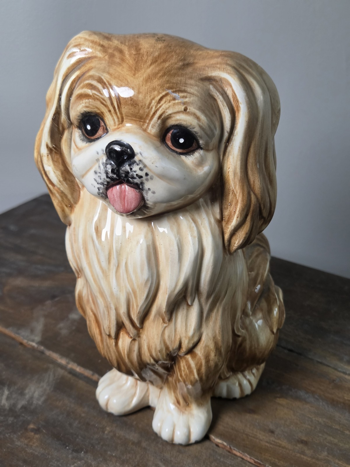 Vintage Ceramic Pekingese Shih Tzu Dog Figurine Statue 8\ Vintage Ceramic Pekingese Shih Tzu Dog Figurine Statue 8\