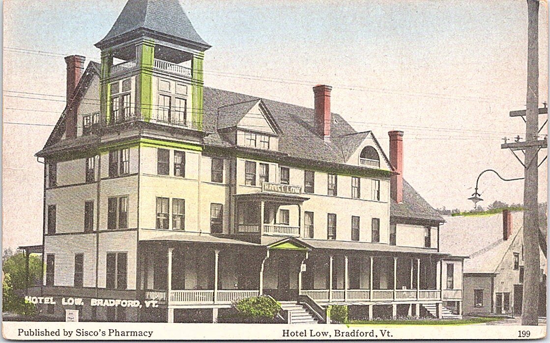 Photo Post Card Bradford Vermont Street View Hotel Low early 1900s