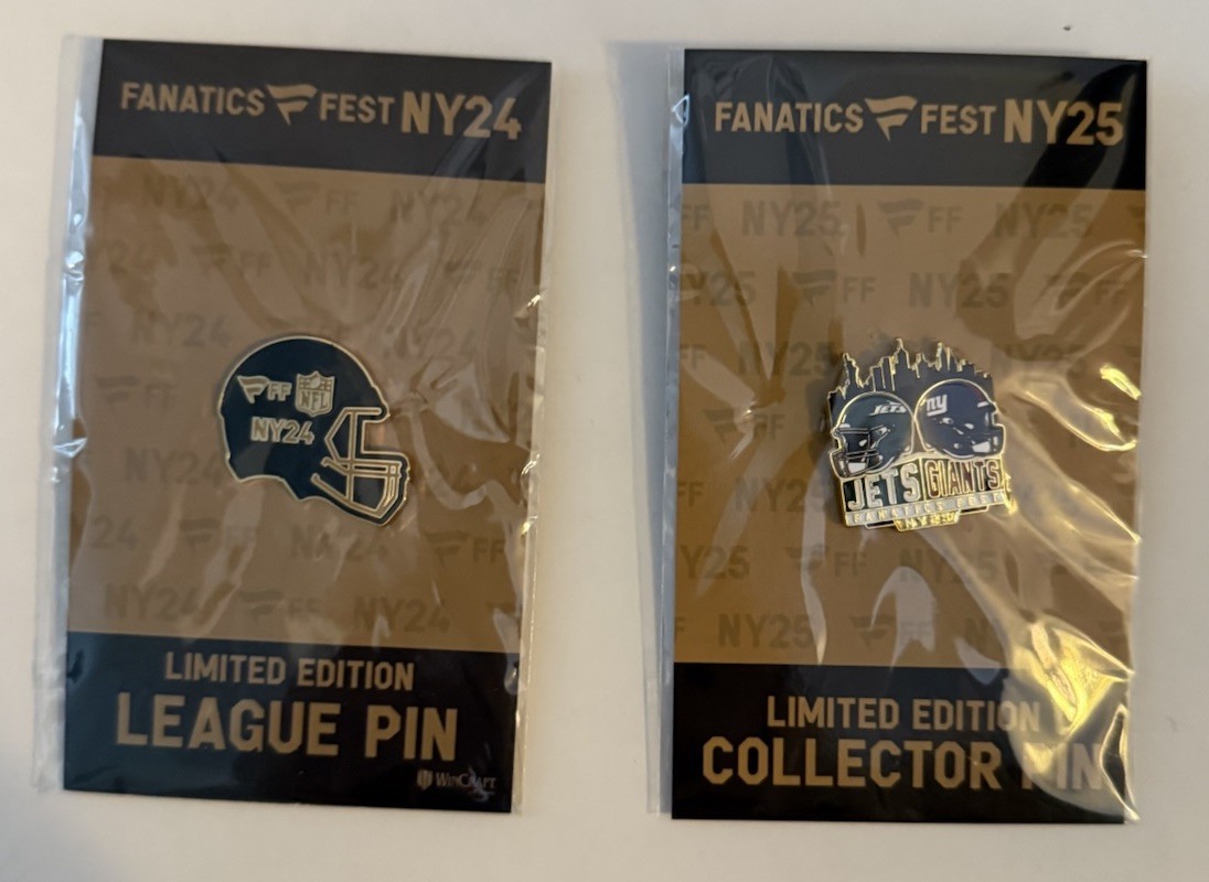 2024 & ‘25 Fanatics Fest Exclusive NFL Collector\'s Pin Set NY Giants & Jets /100