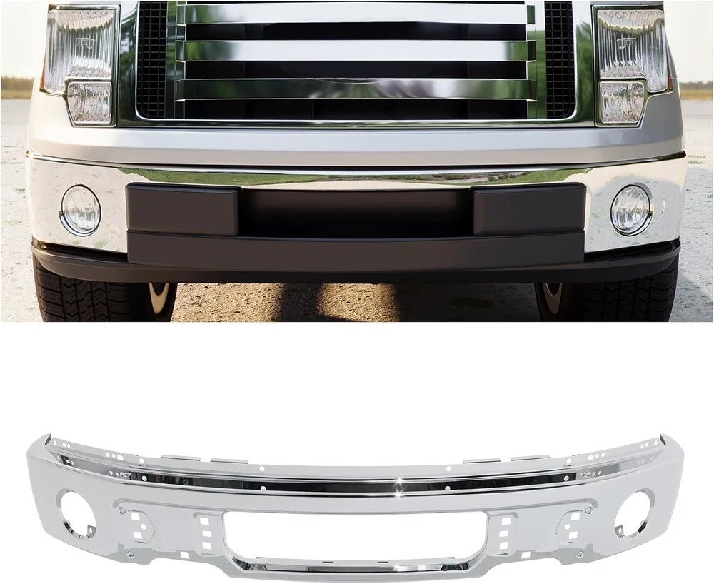 Front Bumper Face Bar Compatible with 2009-2014 Ford F150 F-150 W/O Fog Light Ho Front Bumper Face Bar Compatible with 2009-2014 Ford F150 F-150 W/O Fog Light Ho