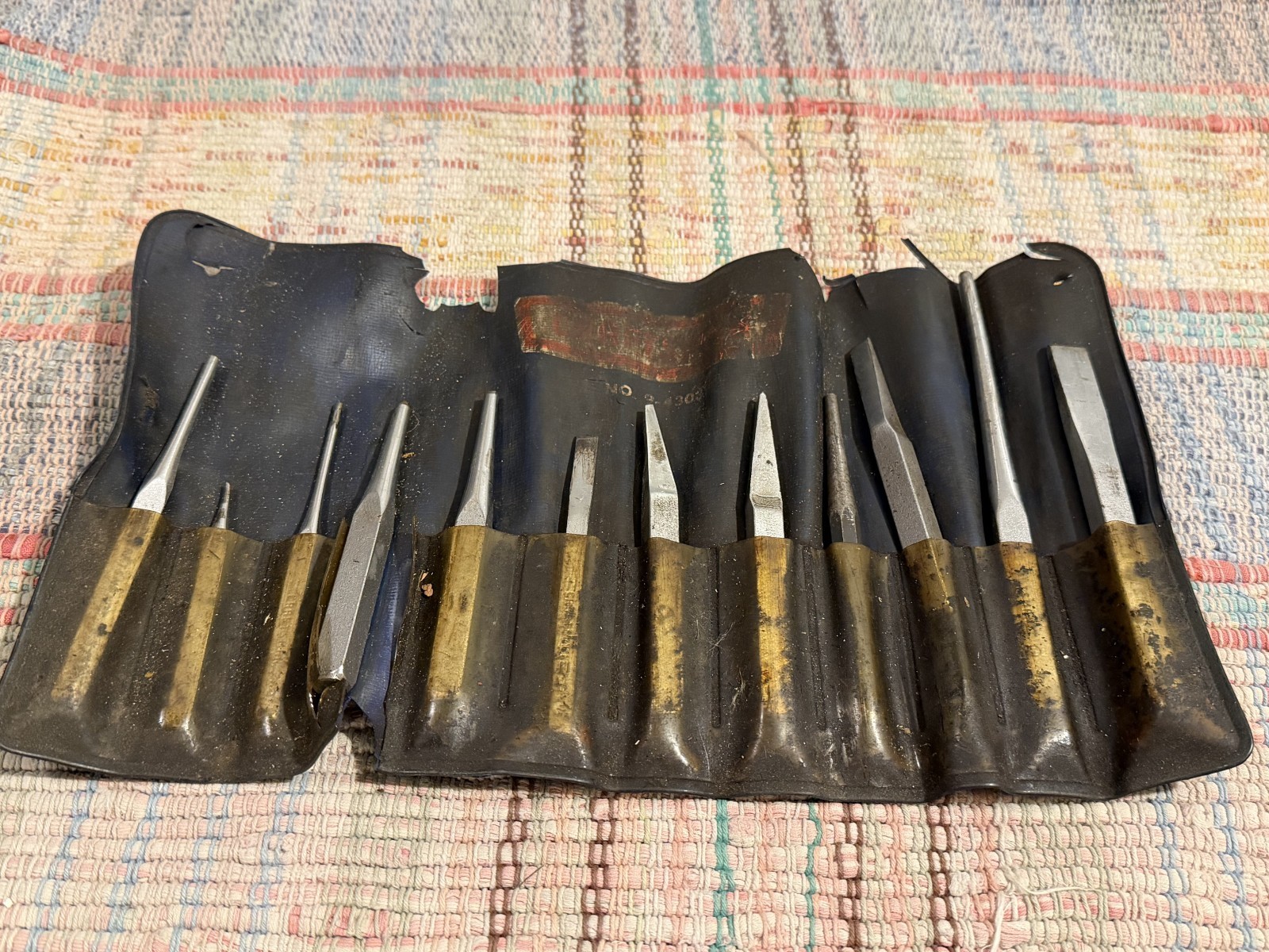 Vintage Craftsman USA Punch & Chisel Set No. 4303 w/ Vinyl Roll Pouch