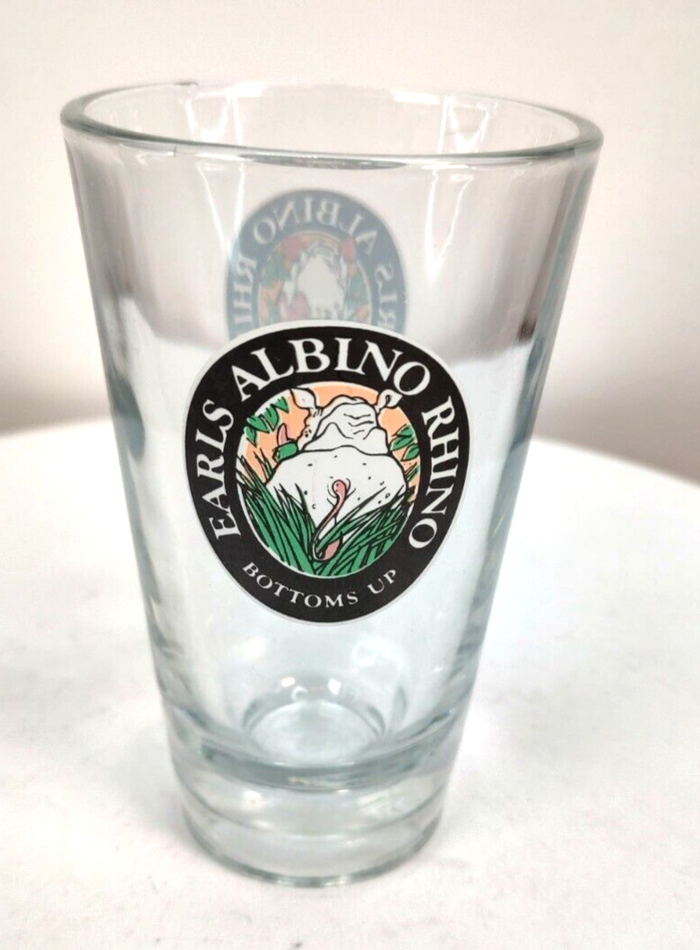 Earls Albino Rhino Bottoms Ale Heavy Weight Pint Beer Glass Retired Brand Rare