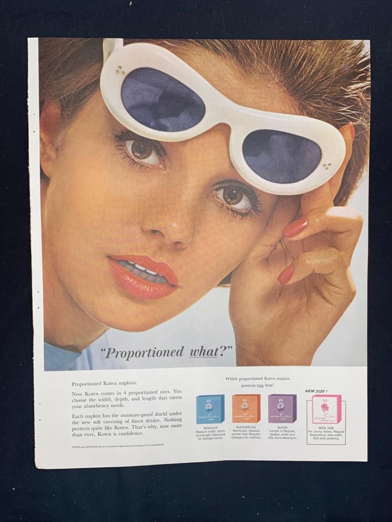 Magazine Ad* - 1964 - Kotex Sanitary Napkins