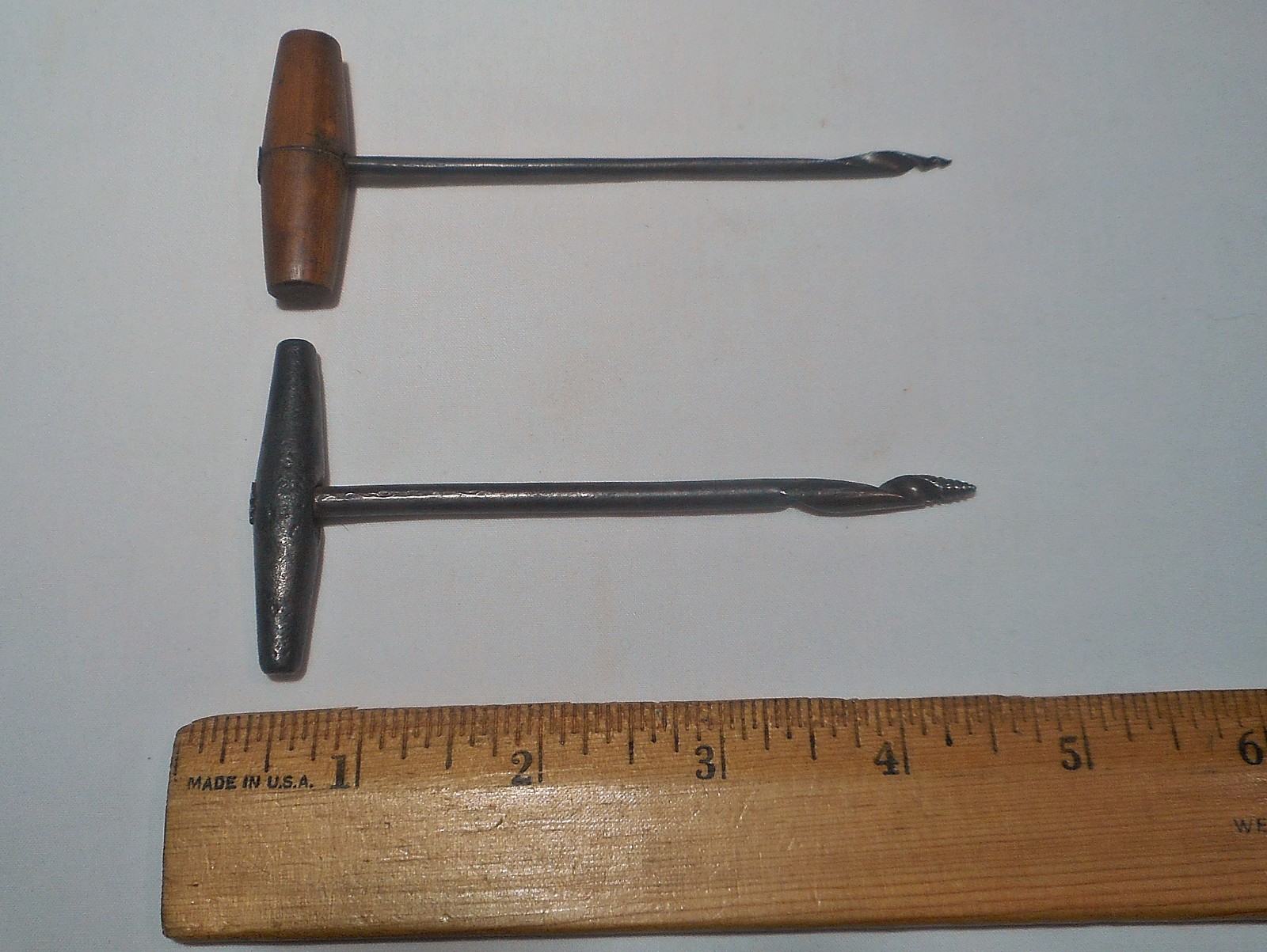 2 Antique Gimlets Metal Handle Wood Handle Lot 2 Antique Gimlets Metal Handle Wood Handle Lot