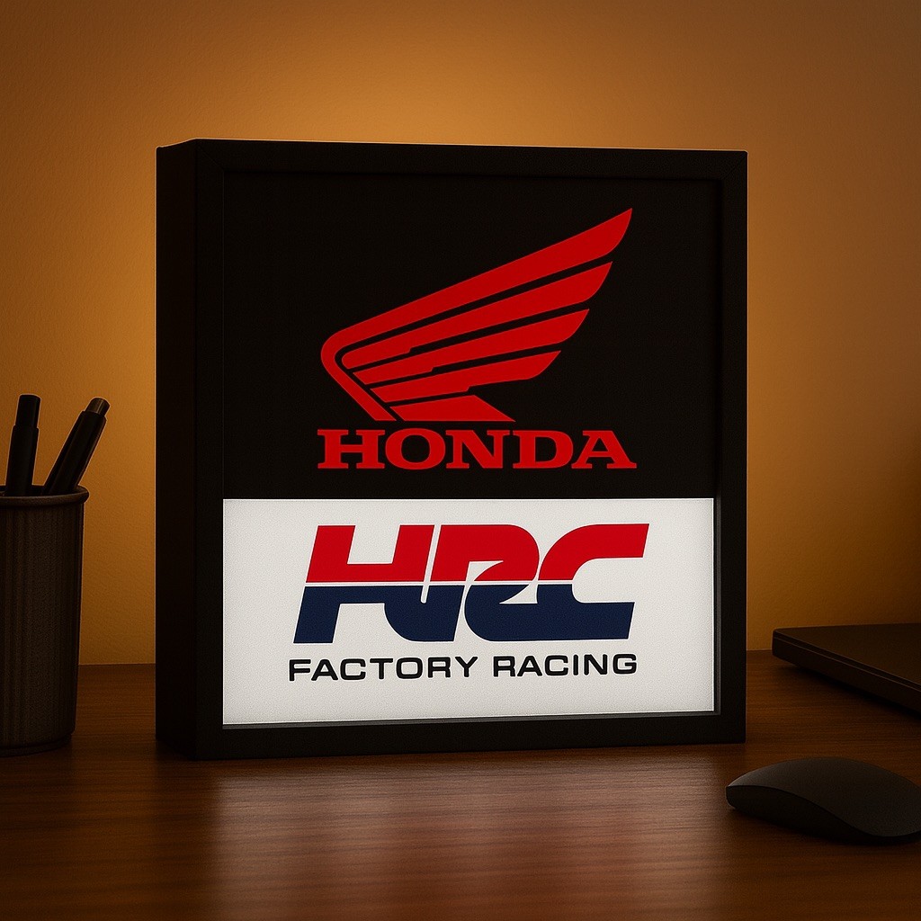 Honda HRC Factory MX LED Light Sign 7x7 – MX Garage Man Cave Wall Decor Lamp