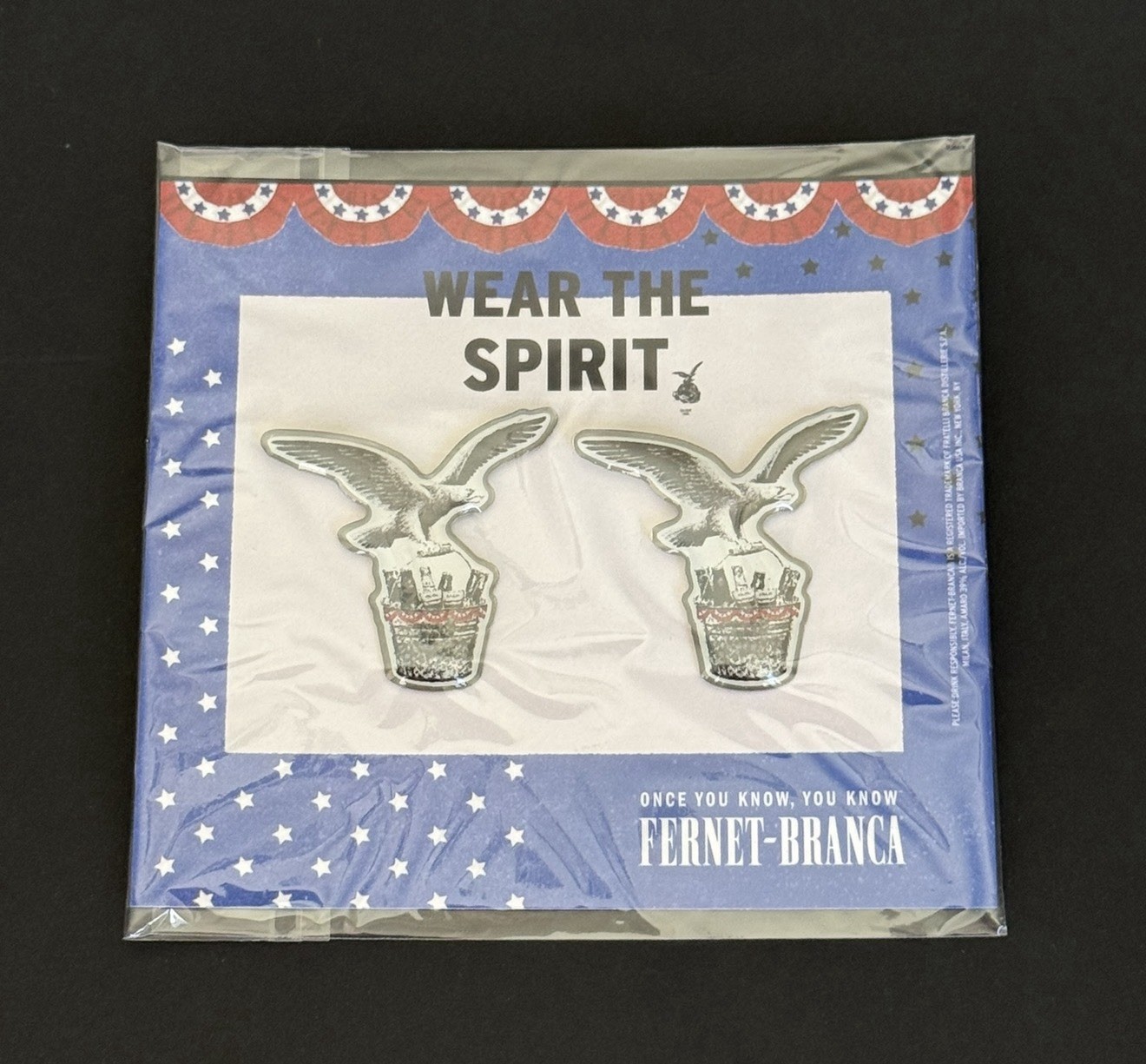 Fernet Branca Wear The Spirit Lapel Pin Set RARE Brand New