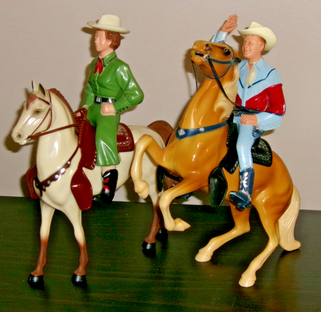 Vintage Hartland ROY ROGERS/TRIGGER (Rearing) & DALE EVANS/BUTTERMILK Figures
