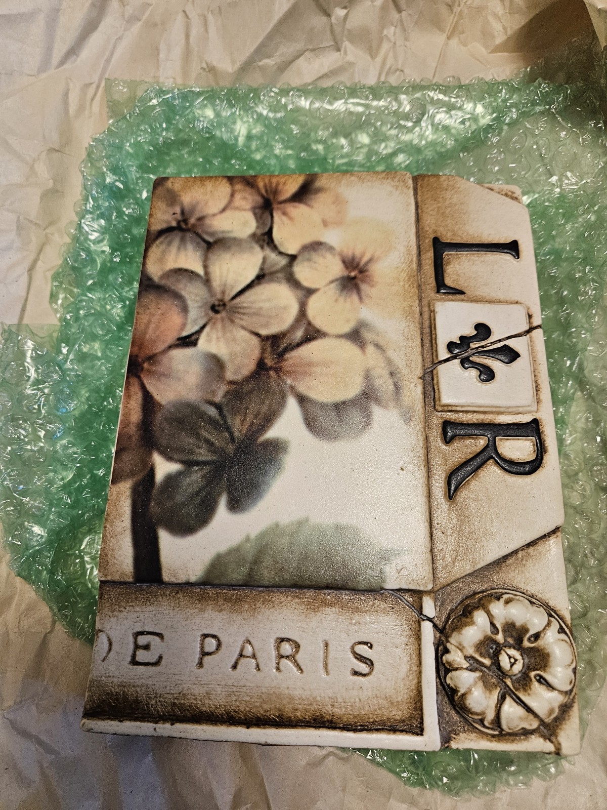 Sid Dickens Memory Block/Wall Tile/Retired/L&R Hydrangea Flower Rare T-85