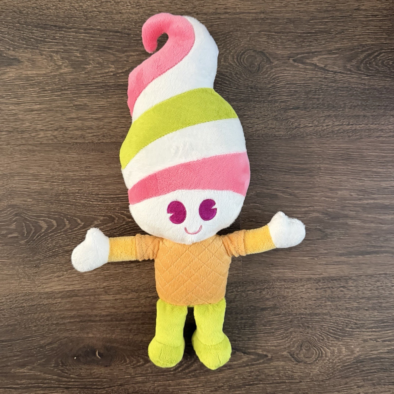Ice Cream Cone Doll Menchie\'s Frozen Yogurt Pink Green Swirl 16\