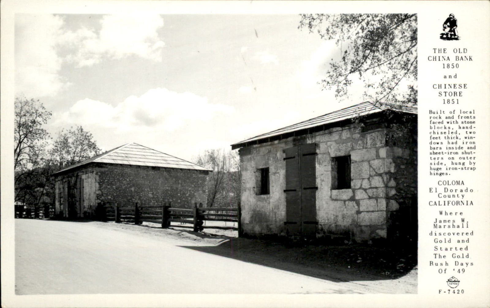 Coloma CA Old China Bank and Chinese Store c1940s-50s Real Photo Postcard bhn