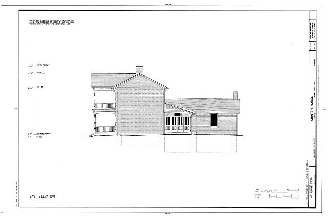 Photo:Muncie Kansas Moses Grinter House 1900s East Elevation HABS Drawing