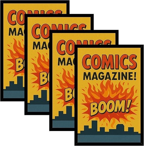 4 Pack Comic Book Frame Display up to 6 3/4 x 10 1/4 Comic Book Wall & Tabletop 4 Pack Comic Book Frame Display up to 6 3/4 x 10 1/4 Comic Book Wall & Tabletop