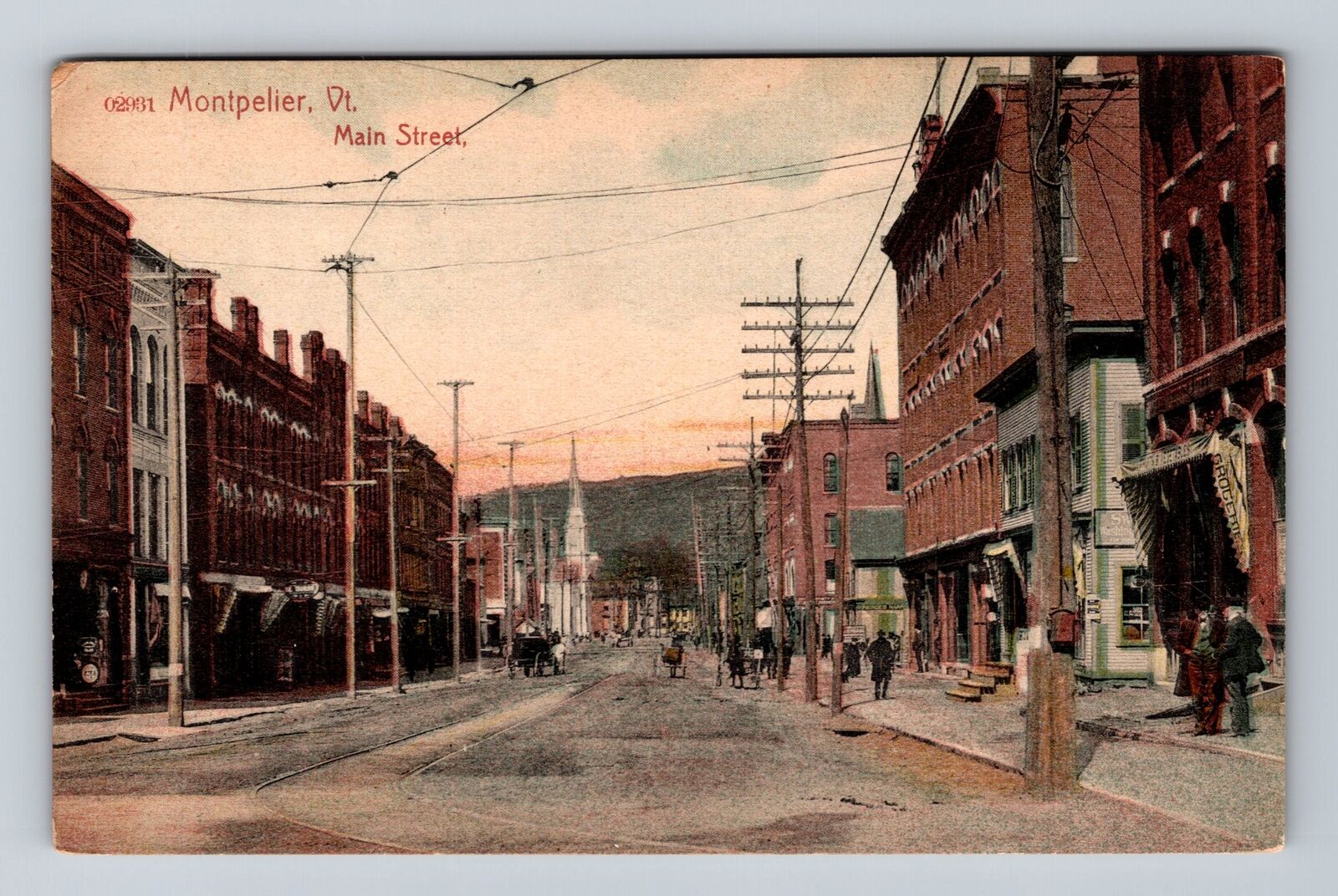Montpelier VT-Vermont, Main Street, Advertising, Vintage Postcard