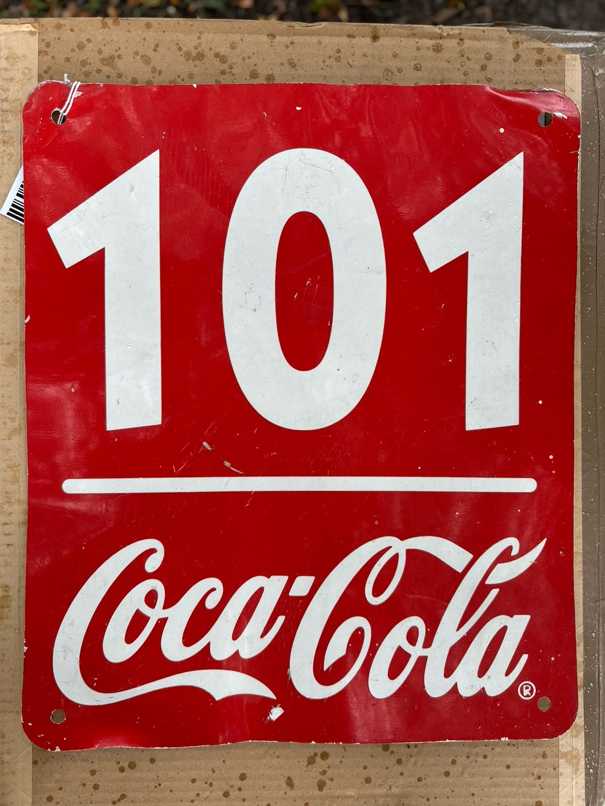 Vintage Rockford Speedway #101 Coca-Cola Coke Metal Racing Sign Original
