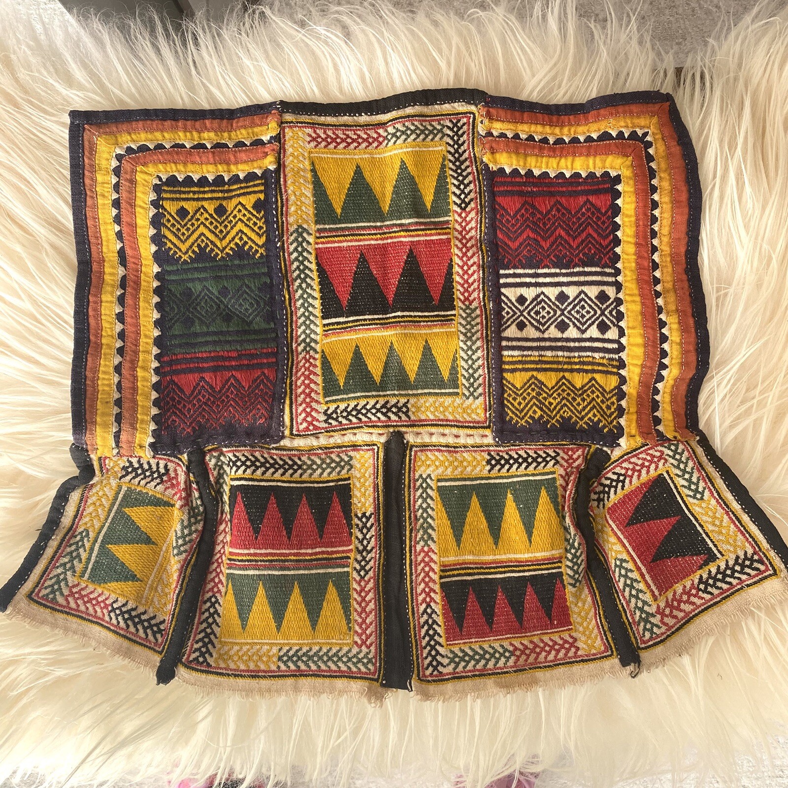Vintage Lambani Banjara Gala Patch Hand Embroidery Cloth Art Artwork India
