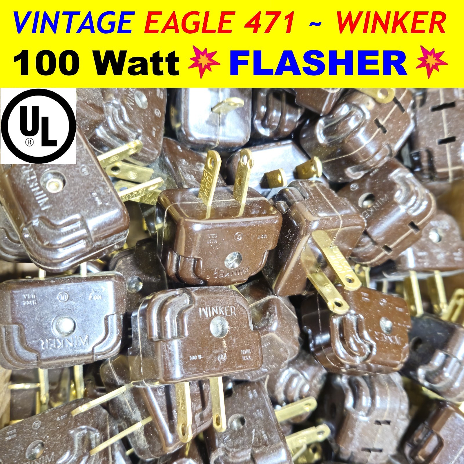 VINTAGE💥FLASHER💥100W PLUG-IN💡LIGHT BLINKER/WINKER💡EAGLE HOLIDAY💥DECORATIONS