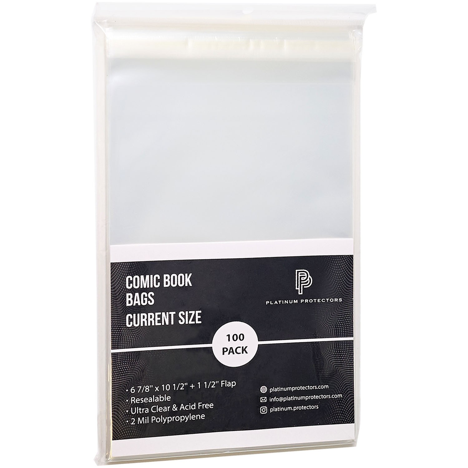 1000 Comic Book Bags for Current/Modern Resealable Premium Sleeves Full Case