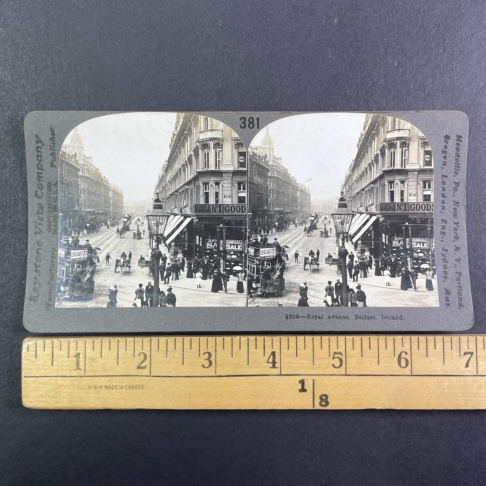 Royal Avenue Belfast Ireland Stereoview Keystone View Co. 1900s Street Scene