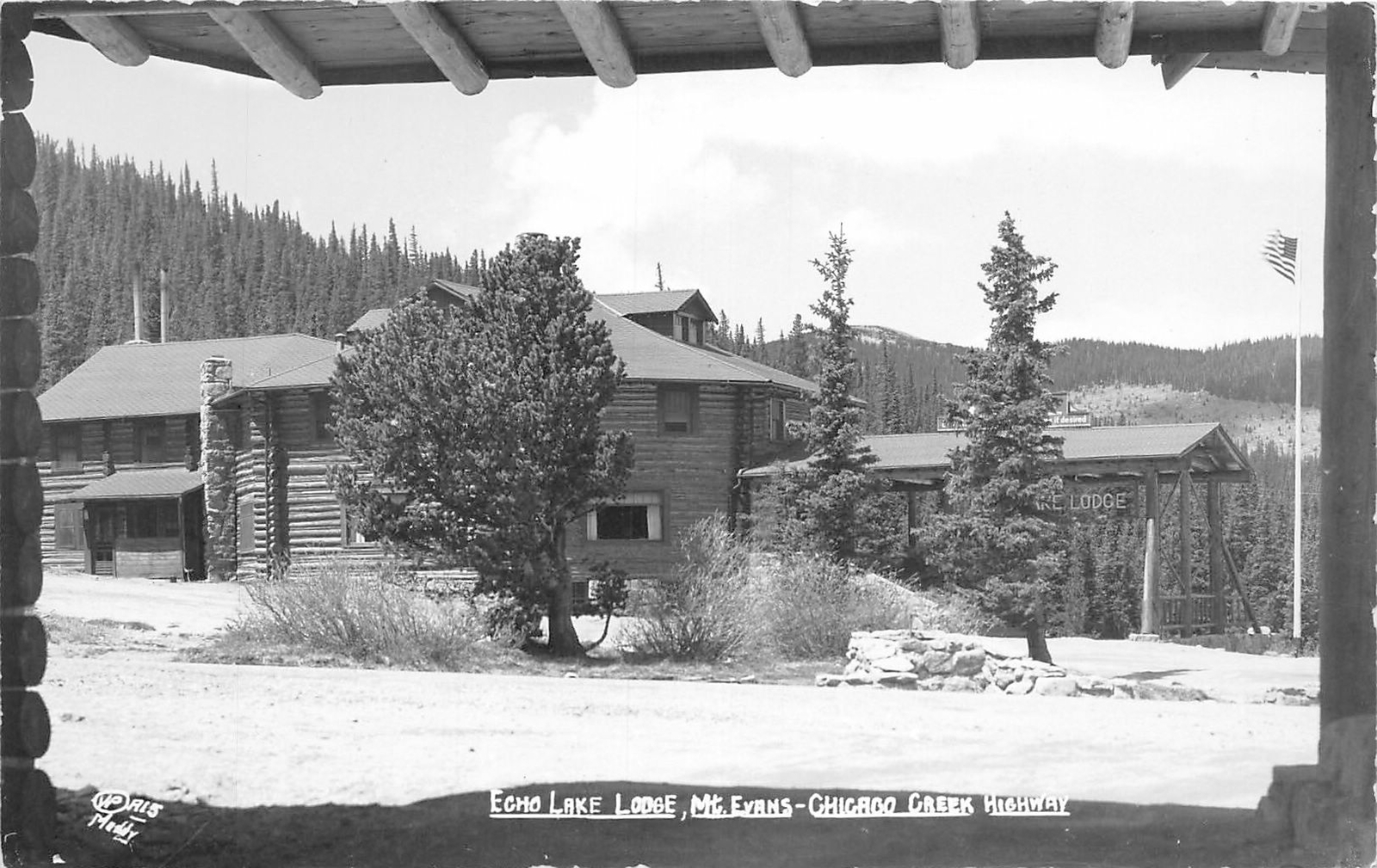 J17/ Mt Evans Echo Lake Colorado RPPC Postcard c1930s Echo Lake Lodge 215