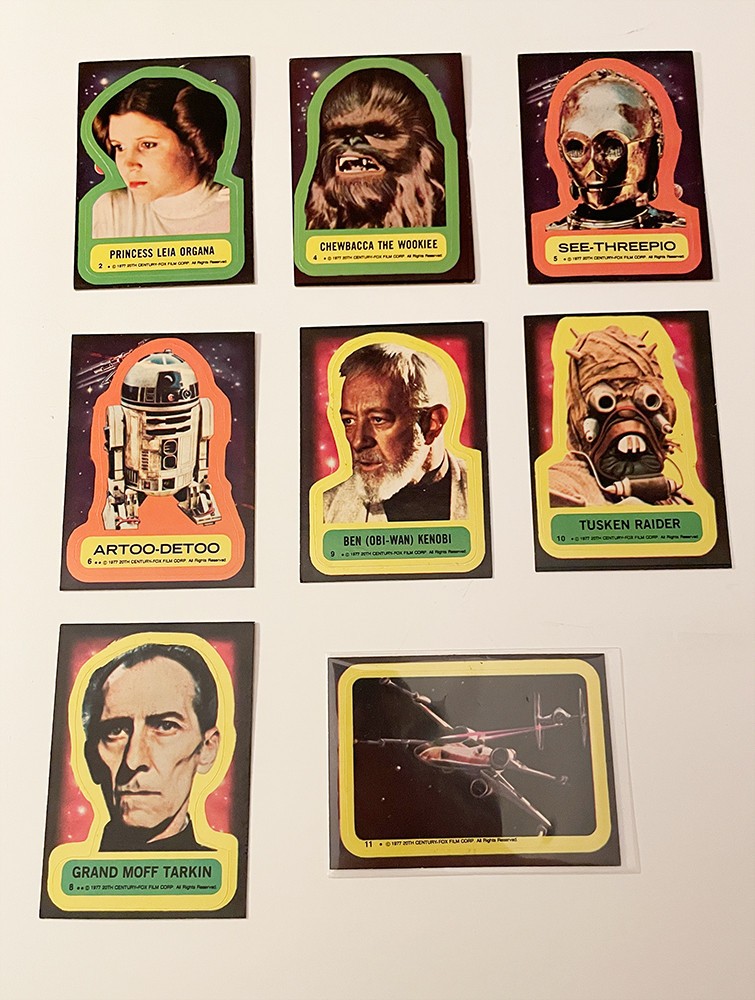 1977 Topps Series 1  Sticker Set of 8 : Missing #1-#3-#7