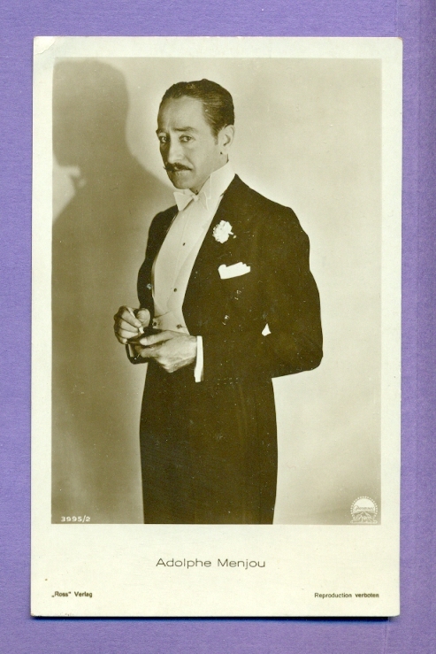 ADOLPHE MENJOU # 3995/2 VINTAGE PHOTO PC. PUBLISHER GERMANY 3775