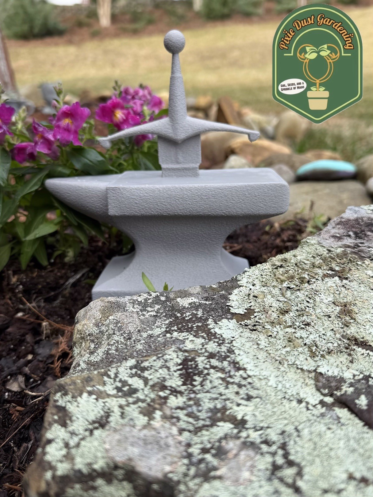 The Classic King Arthur’s Excalibur sword - Garden Statue Flower Decor stone