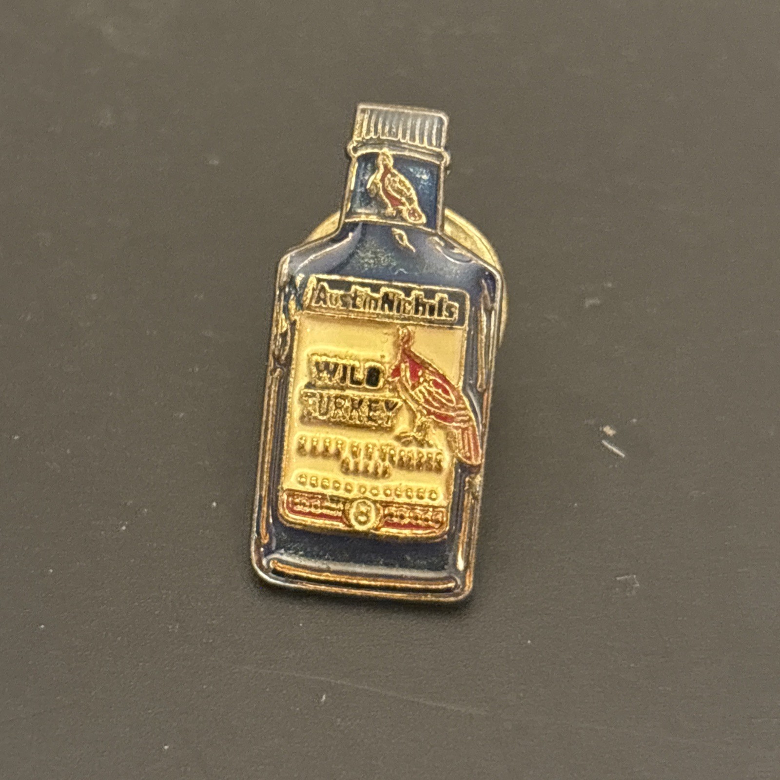 Vintage Wild Turkey Bourbon Enamel Lapel Pin Button