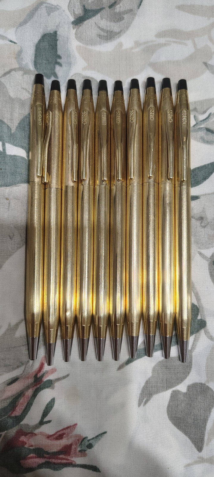 Lot Of 10 Cross Ballpoint Pens, 1/20  10k Gold Filled USA 