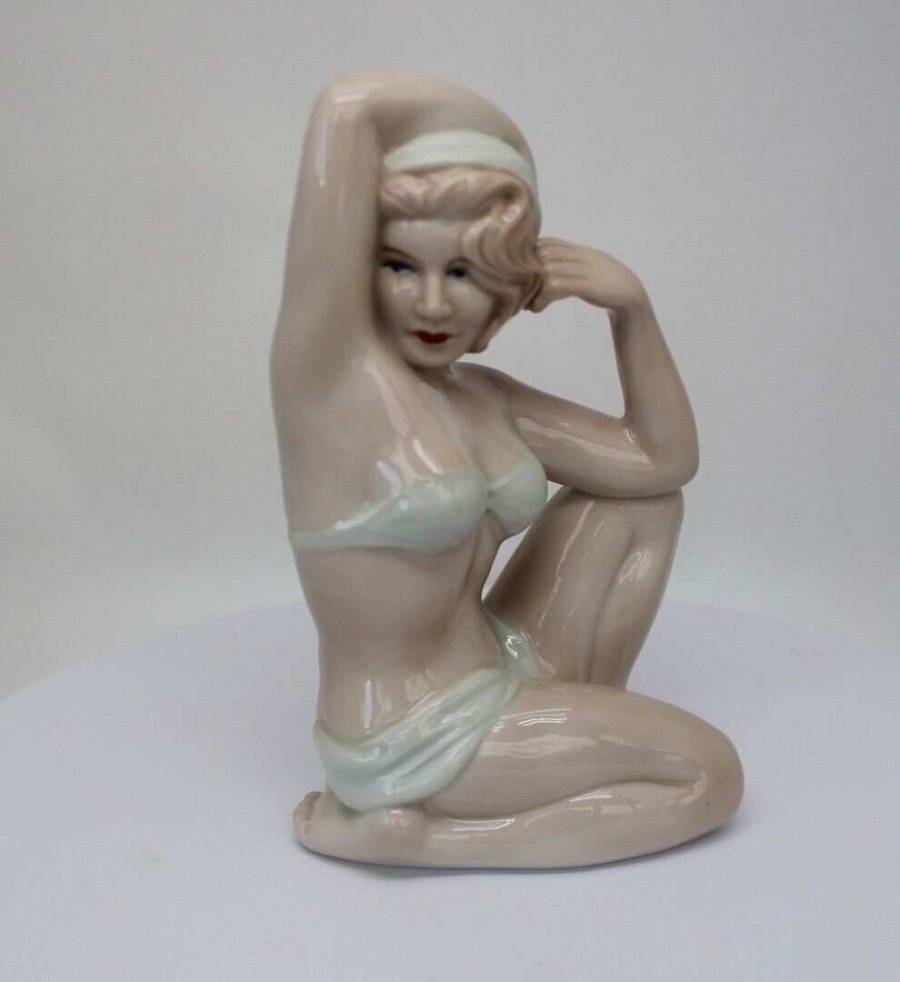 Art Nouveau Style Figurine Bathing Beauty Sexy Art Deco Style Porcelain