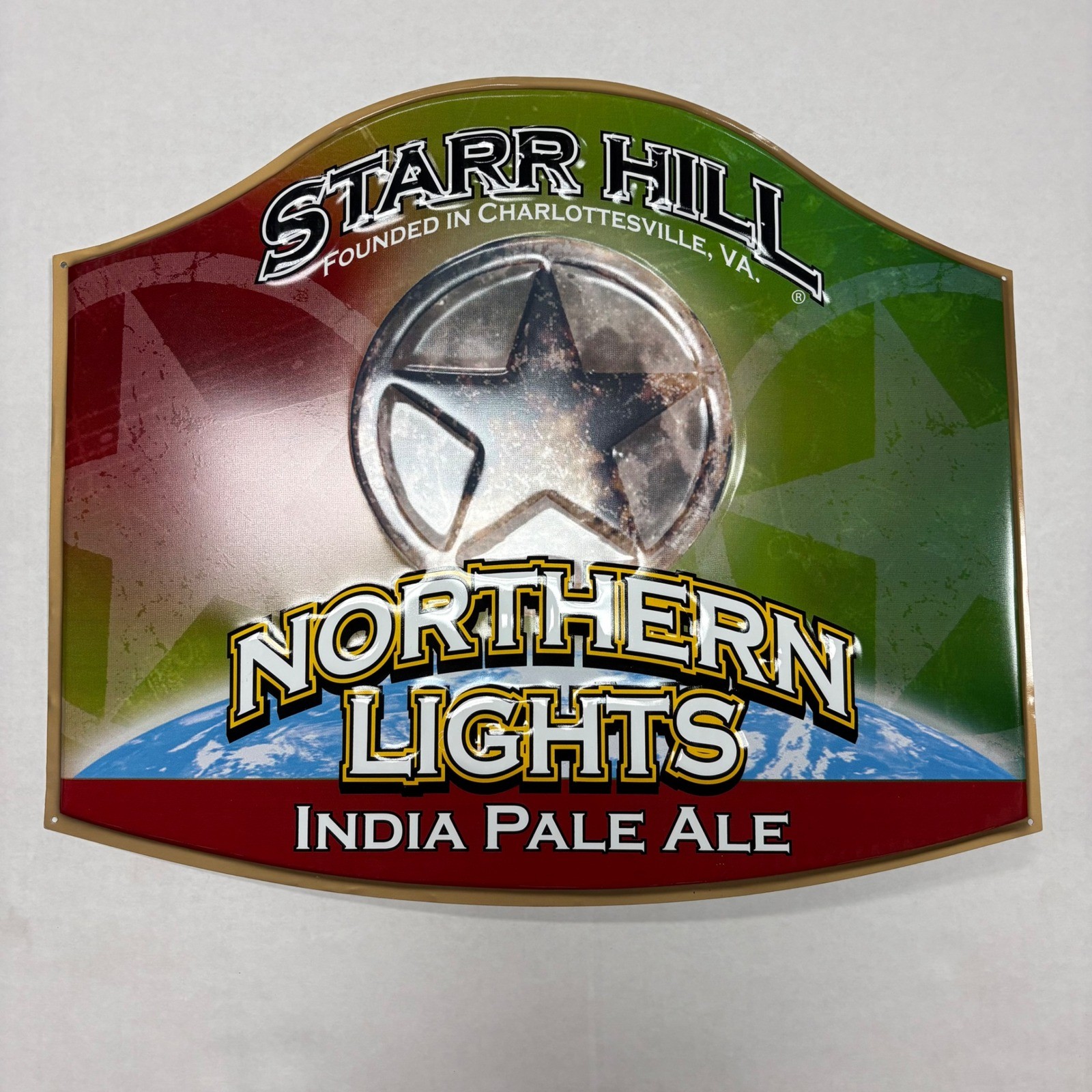 Starr Hill Brewery Northern Lights IPA Tin Tacker Sign Charlottesville VA Beer Starr Hill Brewery Northern Lights IPA Tin Tacker Sign Charlottesville VA Beer