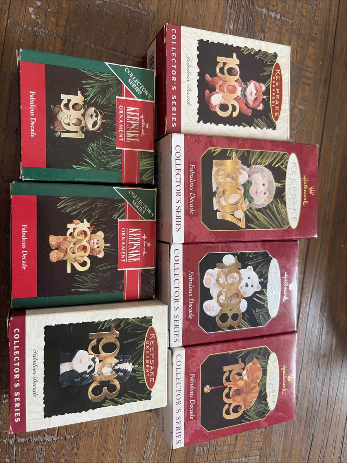 Lot of 7 Hallmark Keepsake Ornament Collector's Series 1991-1993 & 1996-1999