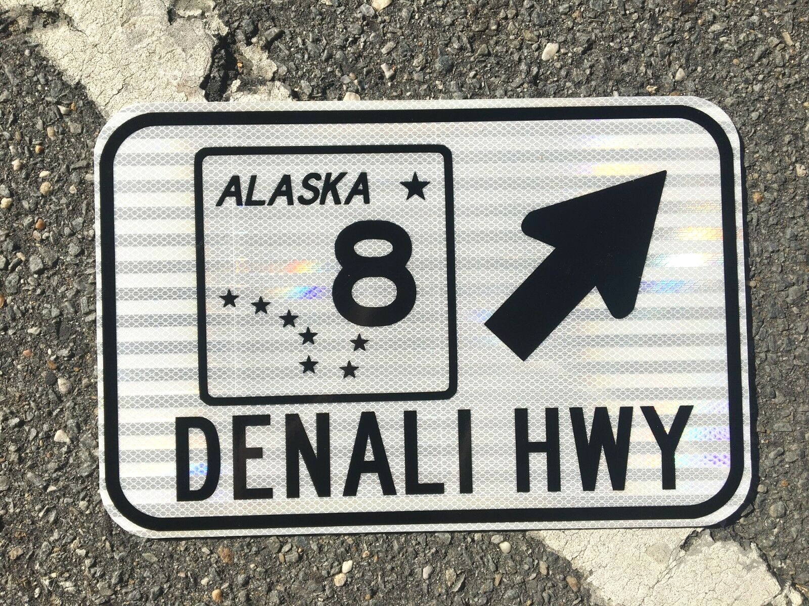 DENALI HIGHWAY road sign ALASKA Hwy 8  12\