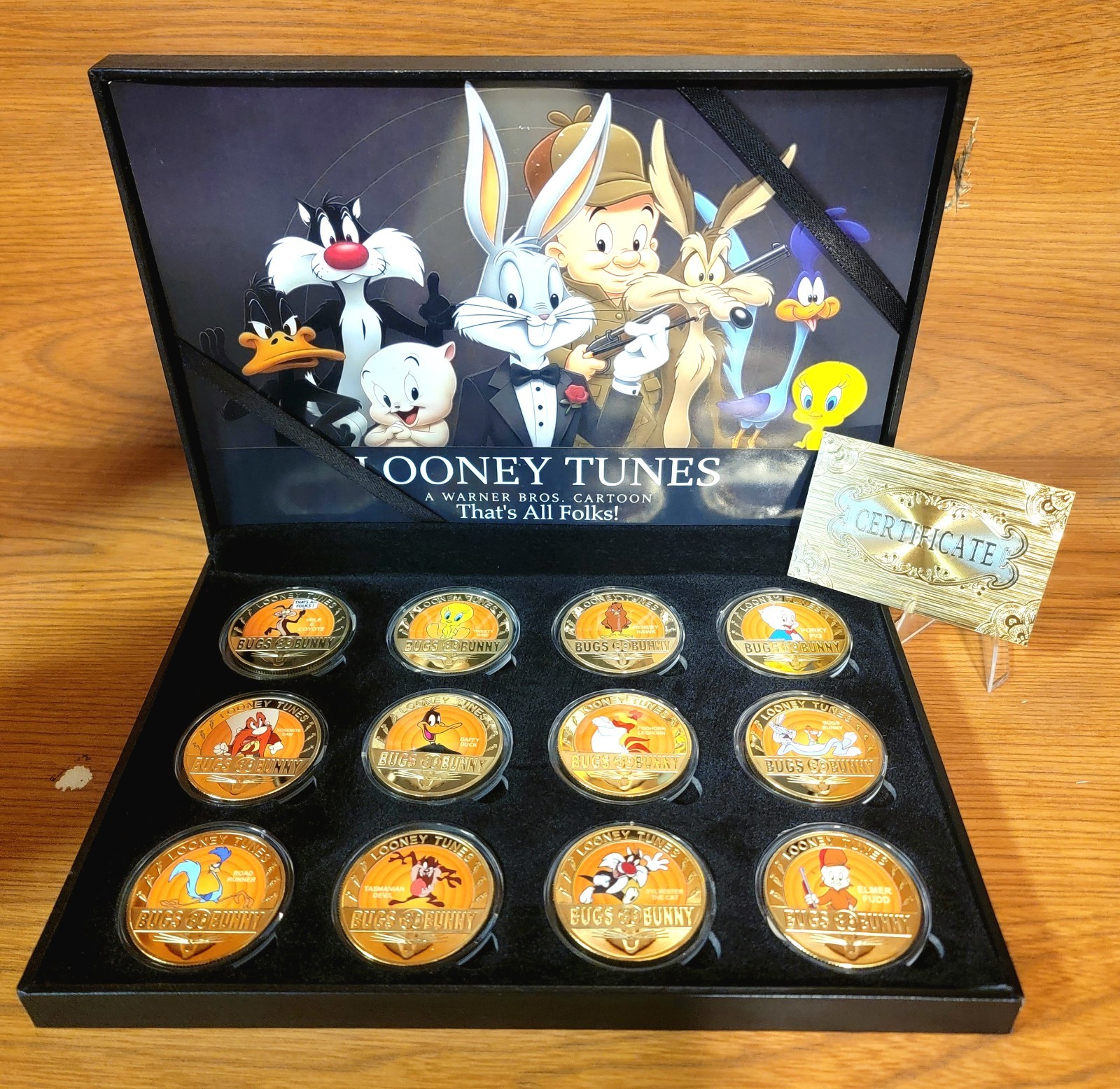 Bugs Bunny Looney Tunes 24K Gold Plated 12 Pieces VERY COLLECTABLE 80 Yr Edition