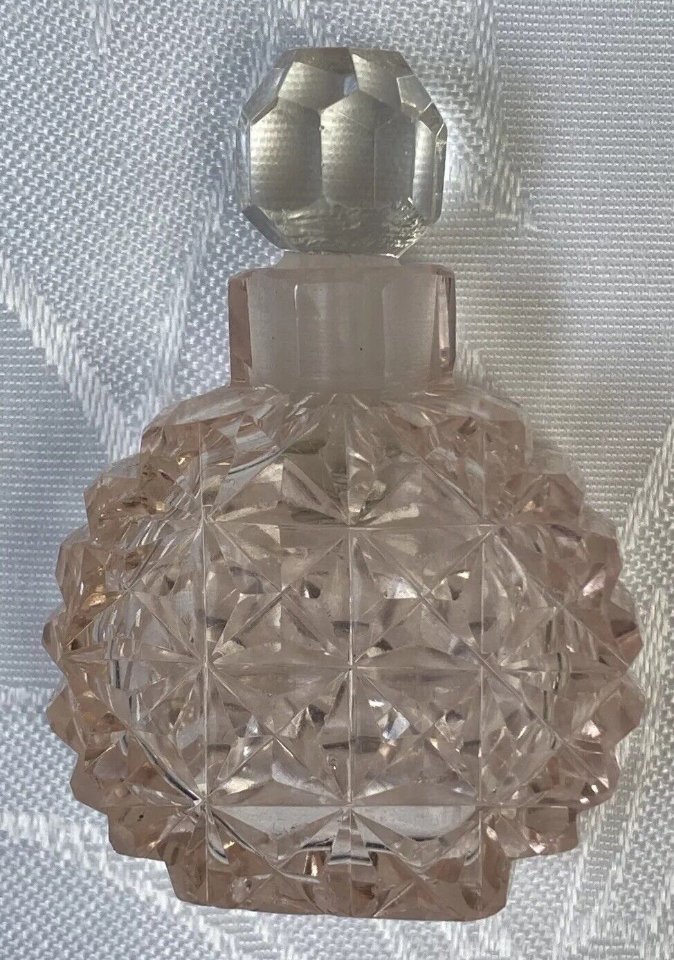 Antique Victorian Rare Small Cut Crystal Perfume Smelling Salts Bottle Soft