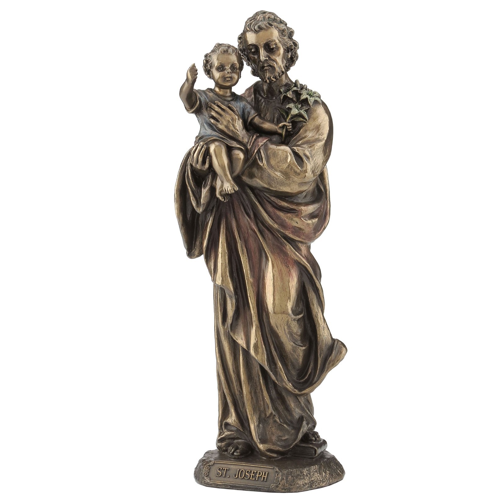 St. Joseph Holding Baby Jesus Sculpture - 8.25