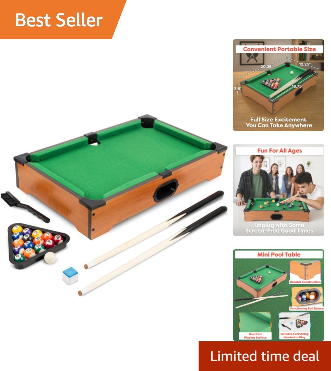 Compact Pool Table with Accessories - Ultimate Portable Fun for Any Game Room