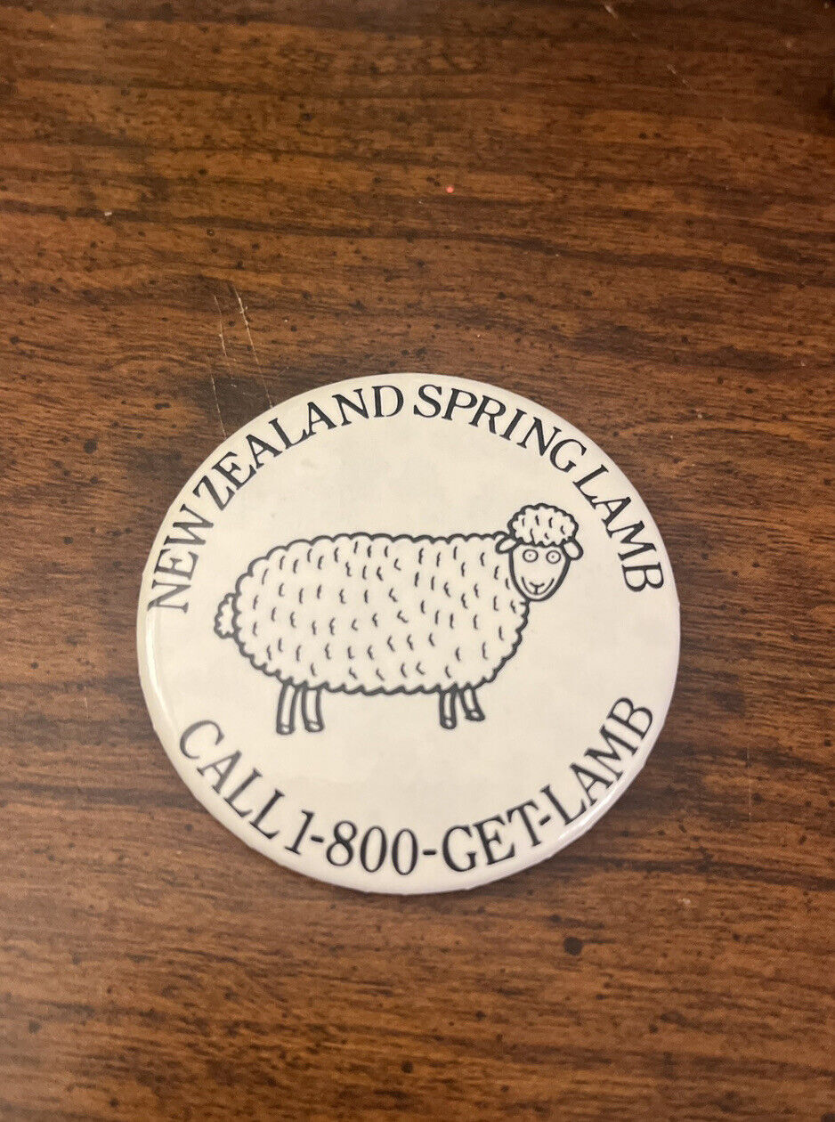 Vintage NEW ZEALAND SPRING LAMB Advertising pin button pinback 2”